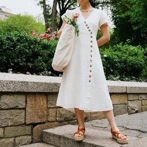 Madewell Karell Button-Front Midi Dress